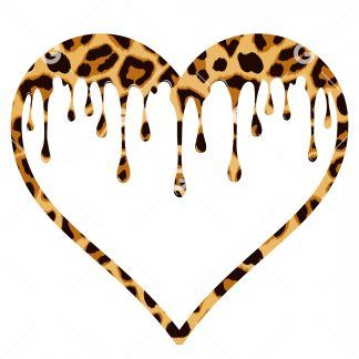 Leopard Dripping Heart SVG