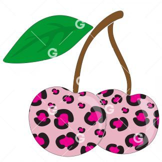 Pink Leopard Fashion Cherries SVG