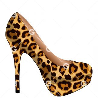 Leopard High Heel Shoe SVG