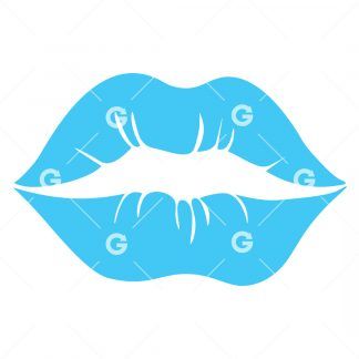 Light Blue Lips SVG