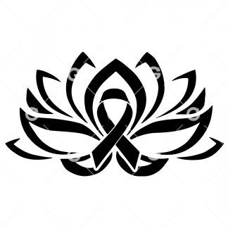 Lotus Flower Awareness Ribbon SVG