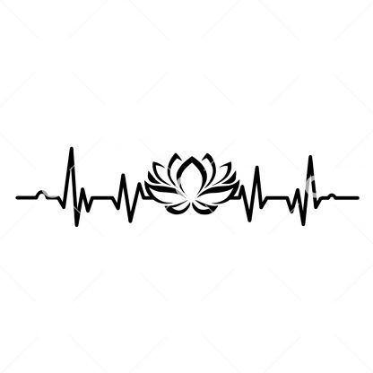 Spiritual Lotus Flower Heartbeat SVG