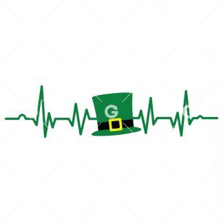 Lucky Irish Hat Heartbeat SVG