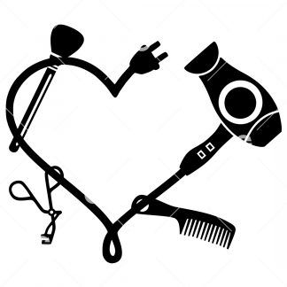 Love Skull Scissors with Hearts SVG