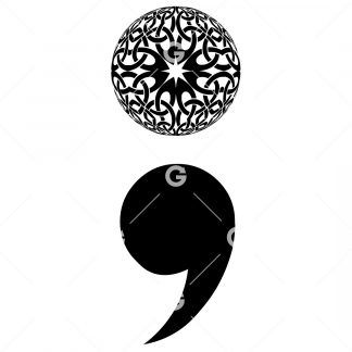 Mandala Semicolon Awareness SVG