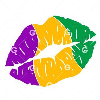 Mardi Gras Kiss Lips SVG