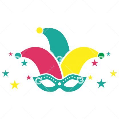 Mardi Gras Mask With Stars SVG