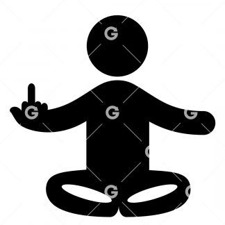 Meditation Middle Finger Stickman SVG