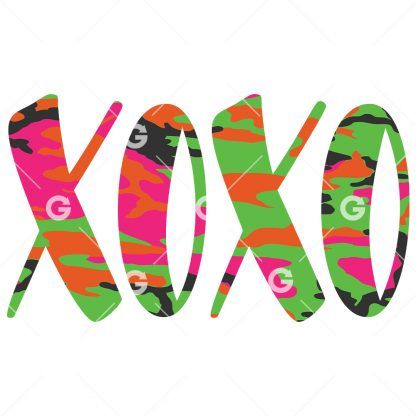 Multi-Colour Camo XOXO SVG