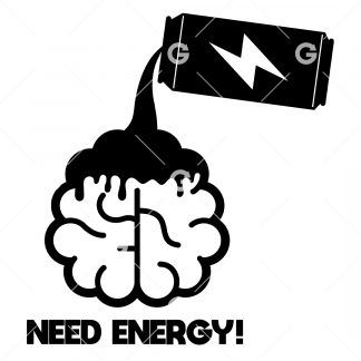 Need Energy Brain Decal SVG