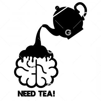 Need Tea Brain Decal SVG
