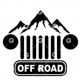 Off Road Mountain Jeep Decal SVG