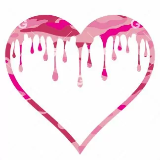 Pink Camo Dripping Heart SVG