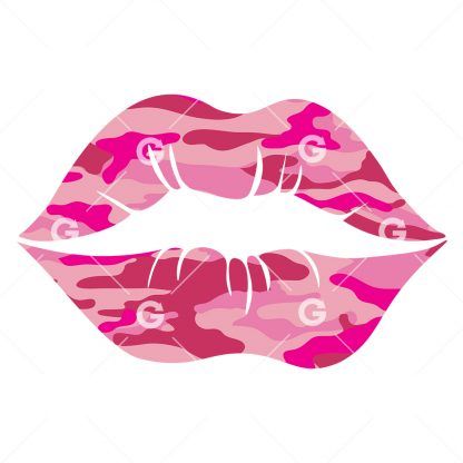Pink Camouflage Lips SVG