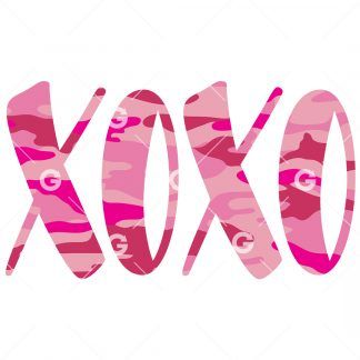Pink Camo XOXO SVG