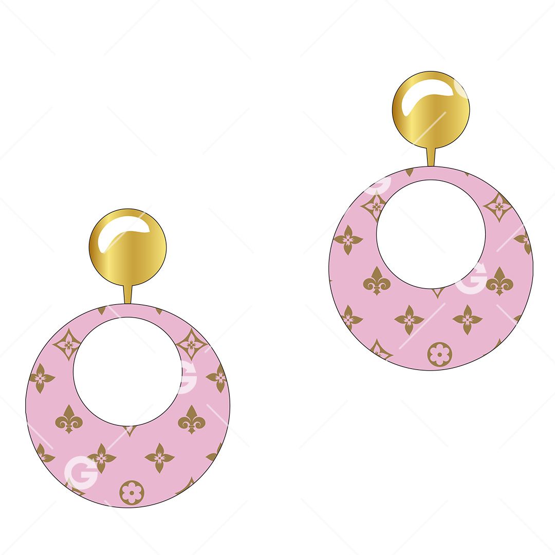 Pink Fashion Earrings SVG