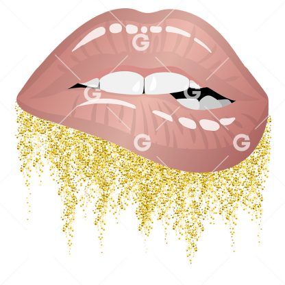 Pink Glitter Drip Lips SVG