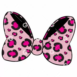 Fashion Pink Leopard Hair Bow SVG