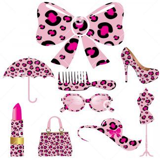 Pink Leopard Fashion Accessory SVG Bundle