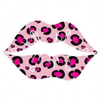 Pink Leopard Lips SVG