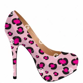 Pink Leopard High Heel Shoe SVG