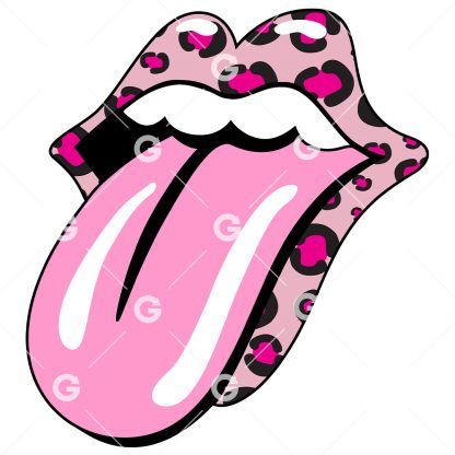 Pink Leopard Smile Mouth Lips SVG