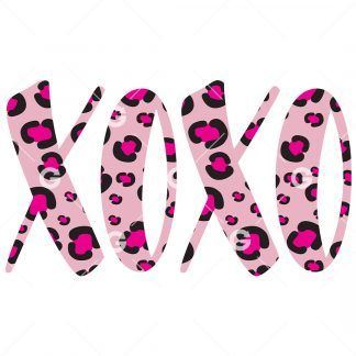 Pink Leopard XOXO SVG