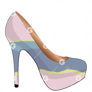 Pink Fashion Wave High Heel Shoe SVG