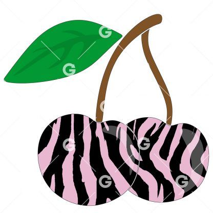 Pink Zebra Fashion Cherries SVG