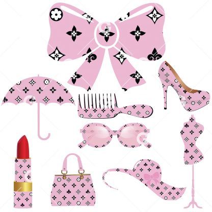 Pink & Black Fashion Accessory SVG Bundle