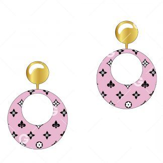 Pink & Black Fashion Earrings SVG