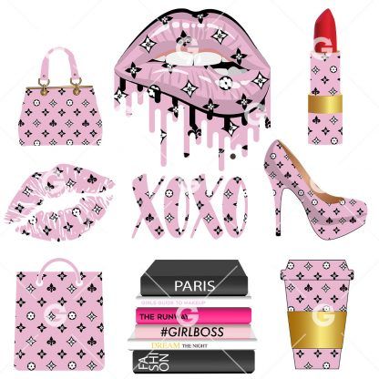 Pink & Black Fashion SVG Bundle