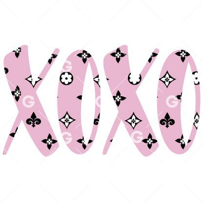 Pink & Black Fashion XOXO SVG