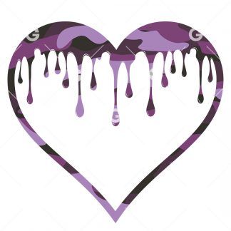 Purple Camo Dripping Heart SVG