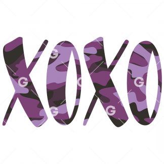 Purple Camo XOXO SVG