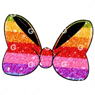 Fashion Rainbow Glitter Hair Bow SVG