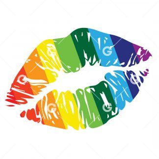 Rainbow Kiss Lips SVG