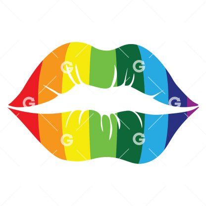 Rainbow Lips SVG