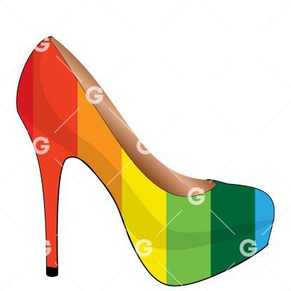 Rainbow Pride High Heel Shoe SVG