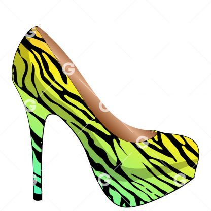 Rainbow Tiger High Heel Shoe SVG