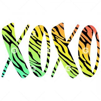 Rainbow Tiger XOXO SVG