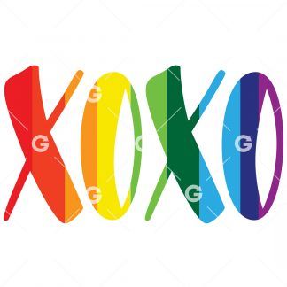 Rainbow XOXO SVG