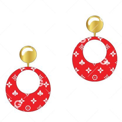 Red Fashion Earrings SVG