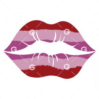 Red Fashion Wave Lips SVG