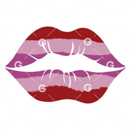 Red Fashion Wave Lips SVG
