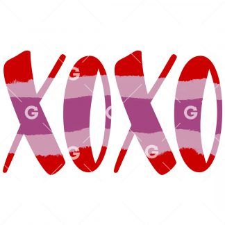 Red Fashion Wave XOXO SVG