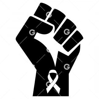 Resistance Fist Awareness Cause Ribbon SVG