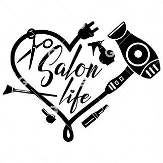 Salon Life Heart Collage SVG