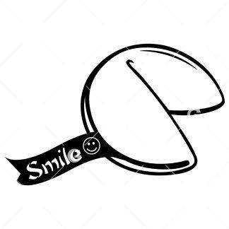 Smile Happy Face Fortune Cookie SVG