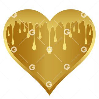 Solid Gold Dripping Heart SVG